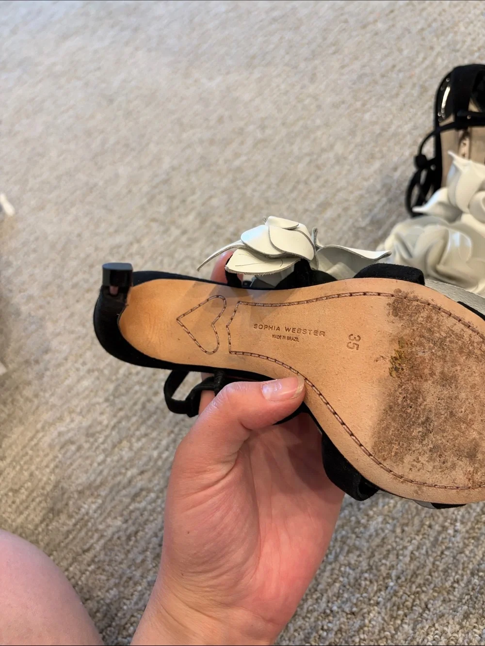 SOPHIA WEBSTER Women's Jumbo Lilico Suede Mid Sandals 35/US4.5